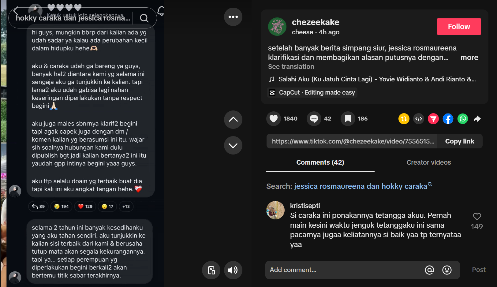 Postingan tentang Jessica Rosmaureena dan Hokky Caraka